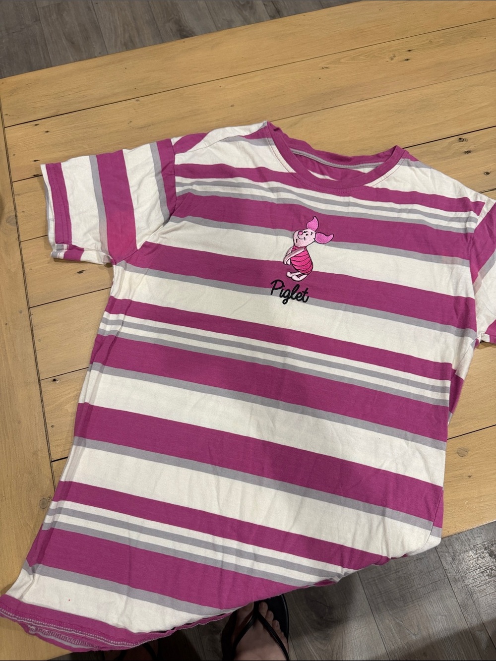 Piglet Pink & White Striped Disney Tshirt